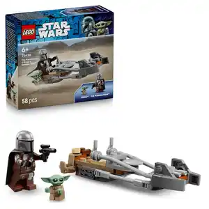 LEGO Star Wars 75436 Der Mandalorianer und Grogu auf ihrem Speeder Bike, 1 Stk