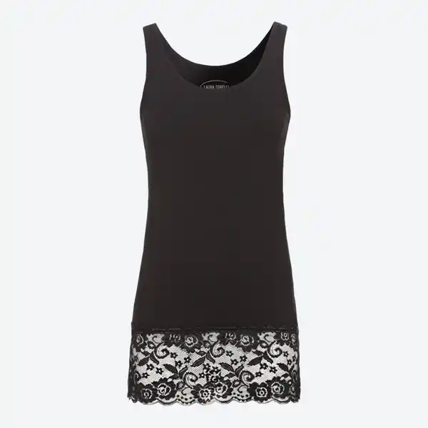Bild 2 von Damen-Longtop mit Spitze am Saum