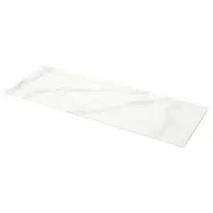KASKER Maßarbeitsplatte, weiß/graubeige marmoriert/Quarzkomposit, 1 m²x2.0 cm