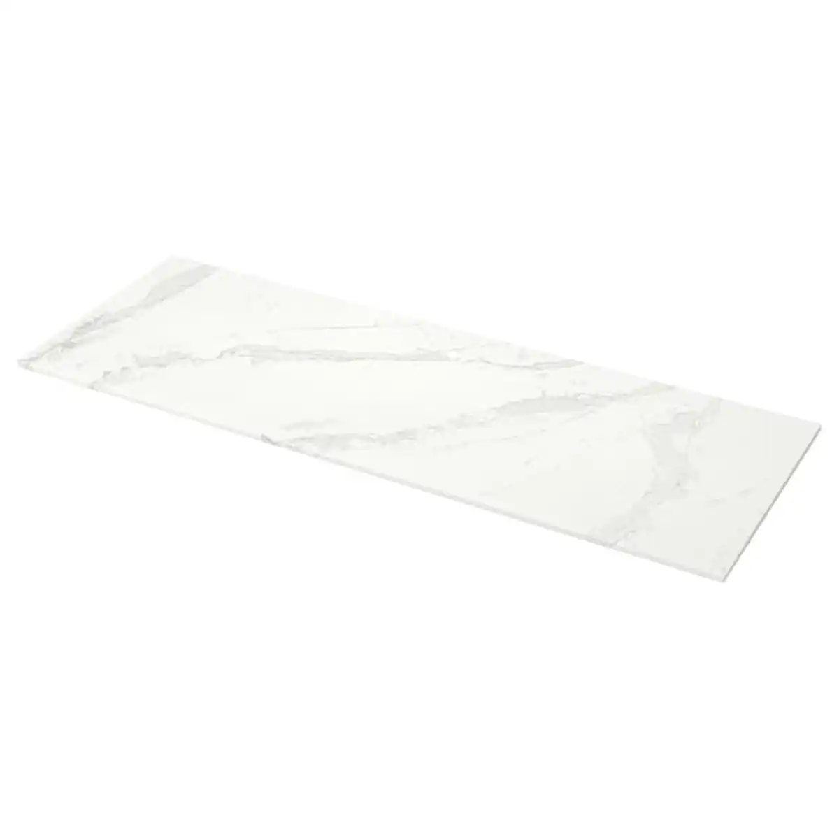Bild 1 von KASKER Maßarbeitsplatte, weiß/graubeige marmoriert/Quarzkomposit, 1 m²x2.0 cm