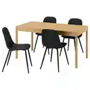Bild 1 von TONSTAD / NORDMANSSKÄR Tisch und 4 Stühle, Eichenfurnier/Bomstad schwarz schwarz, 150x80 cm