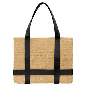 LIVE IN STYLE Strohtasche, Schwarz