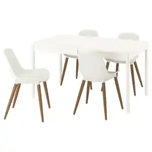 TONSTAD Tisch und 4 Stühle, elfenbeinweiß/weiß, 140/196x85 cm