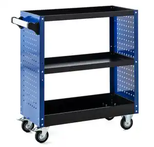 Werkzeugrollwagen mit Seitenwänden & 3 Ablagen 80x 42x 80 cm blau