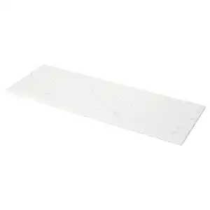 KASKER Maßarbeitsplatte, weiß/hellgrau marmoriert/Quarzkomposit, 1 m²x2.0 cm