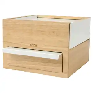 Umbra Schmuckbox, Natur, Holz, Metall, 17x11.2x15.2 cm, Schubladen herausnehmbar, Ordnen & Aufbewahren, Schmuckaufbewahrung