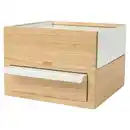 Bild 1 von Umbra Schmuckbox, Natur, Holz, Metall, 17x11.2x15.2 cm, Schubladen herausnehmbar, Ordnen & Aufbewahren, Schmuckaufbewahrung