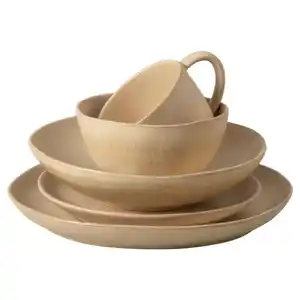 Costa Nova Kombiservice Livia, Champagner, Keramik, 5-teilig, 370 ml,660 ml, Handmade in Europe, Essen & Trinken, Geschirr, Geschirr-Sets, Kombiservice