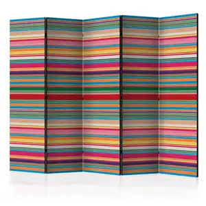 artgeist Paravent, Dunkelgrün, Holz, Textil, Kiefer, massiv, Abstraktes, 225x172x3 cm, Motiv auf Vorder- und Rückseite, Wohnzimmer, Raumteiler & Paravents, Paravents