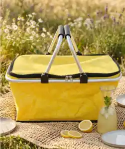 Kühltasche in Korbform, gelb
