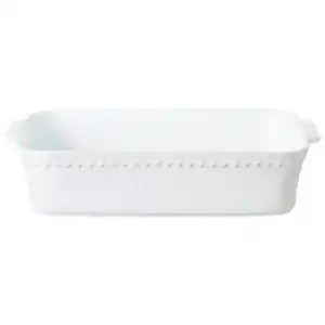 Costa Nova Auflaufform Pearl, Weiß Hochglanz, Keramik, rechteckig, 24.1x8.3x38.3 cm, Handmade in Europe, Kochen, Auflaufformen