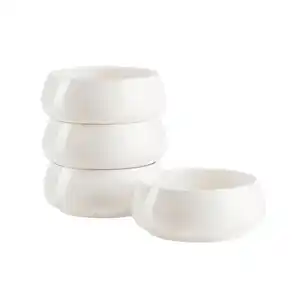 Mäser Müslischalenset Taya, Weiß, Keramik, 4-teilig, rund, 6 cm, Grüner Punkt, Essen & Trinken, Geschirr, Schalen & Schüsseln, Müslischalen