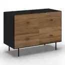 Bild 1 von Kommode Giorgia Schwarz/Natur Echtholz/MDF, Naturfarben, Schwarz