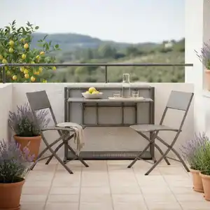 Loungeset Mario Grau Metall/Kunststoff Modular, Hellgrau