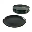 Bild 1 von Creatable Grillteller Italien Party Schwarz, Schwarz, Glas, 6-teilig, oval, lebensmittelecht, stapelbar, Essen & Trinken, Geschirr, Teller