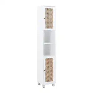 Hochschrank Lisa Naturfarben/ Weiß ca. 32x180x30 cm, Naturfarben, Weiß