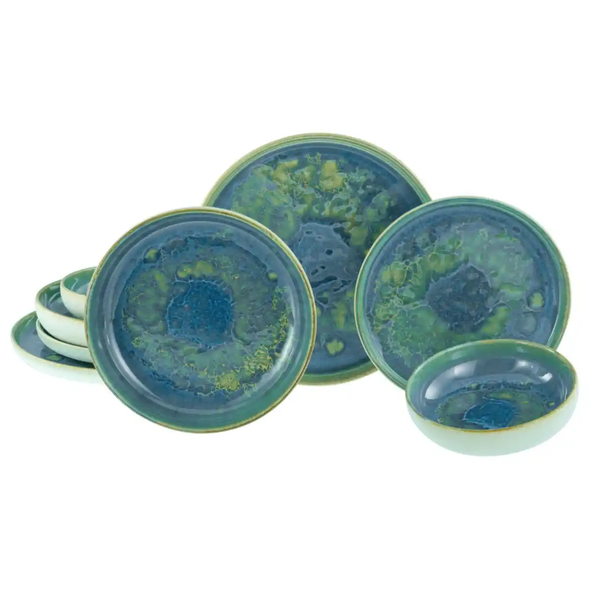Bild 1 von Creatable Tafelservice Yuki Uno, Mehrfarbig, Keramik, 8-teilig, Abstraktes, lebensmittelecht, stapelbar, Essen & Trinken, Geschirr, Geschirr-Sets, Tafelservice