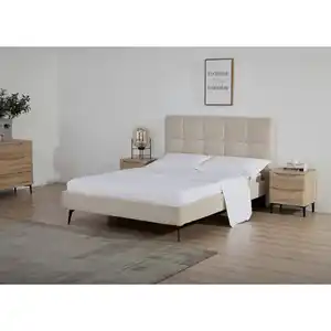 Boxxx Polsterbett, Beige, Metall, Textil, Kiefer, vollmassiv, 140x200 cm, Bsci, Schlafzimmer, Betten, Polsterbetten