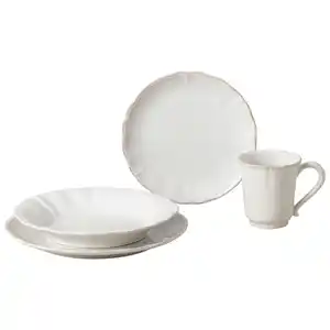 Costa Nova Kombiservice Alentejo, Weiß, Keramik, 4-teilig, 400 ml, Handmade in Europe, Essen & Trinken, Geschirr, Geschirr-Sets, Kombiservice