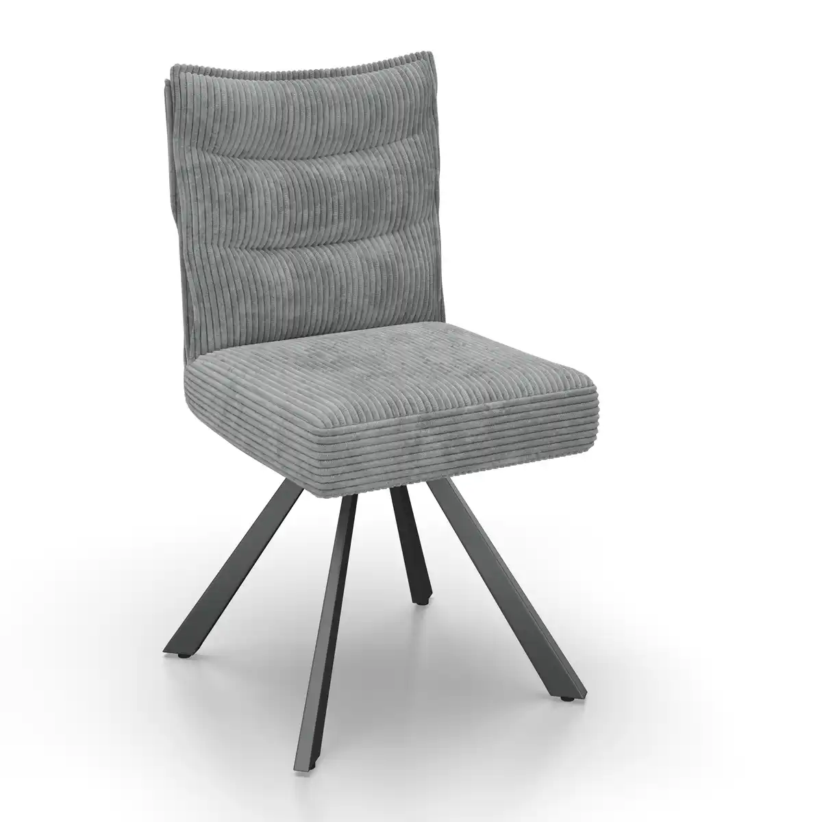Bild 1 von Stuhl Fina Grau Cord Drehbar Gepolstert, Grau