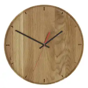 Wanduhr, Eiche, Holzwerkstoff, 35x35x4 cm, Dekoration, Uhren, Wanduhren