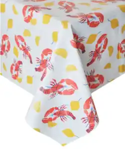 Wachstuchtischdecke, weiß bedruckt