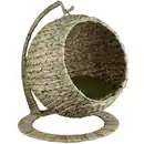 Bild 1 von Haustiersessel, Natur, Olivgrün, Naturmaterialien, Uni, Füllung: Vlies, bauchig, 43x47x40 cm, Bezug abnehmbar und waschbar, dekorativ, einfache Montage, Freizeit, Tierbedarf, Tierzubehör