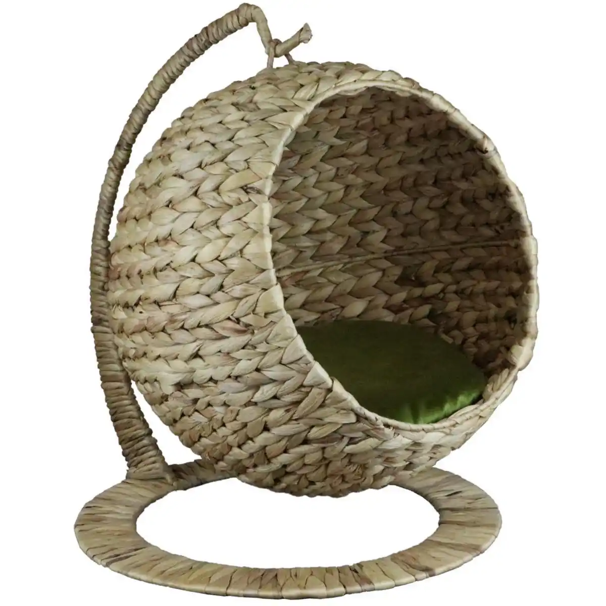 Bild 1 von Haustiersessel, Natur, Olivgrün, Naturmaterialien, Uni, Füllung: Vlies, bauchig, 43x47x40 cm, Bezug abnehmbar und waschbar, dekorativ, einfache Montage, Freizeit, Tierbedarf, Tierzubehör