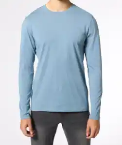Basic Langarmshirt, hellblau