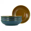 Bild 1 von Creatable Schüsselset Mallorca, Blau, Braun, Keramik, 4-teilig, rund, handbemalt, lebensmittelecht, stapelbar, Essen & Trinken, Geschirr, Schalen & Schüsseln, Schüsselset