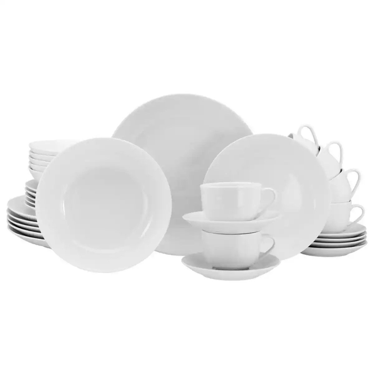 Bild 1 von Creatable Kombiservice Luna, Weiß, Keramik, 30-teilig, 200 ml,200 ml, lebensmittelecht, stapelbar, Essen & Trinken, Geschirr, Geschirr-Sets, Kombiservice