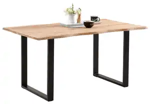 Esstisch Holz, massiv "Runner" ca 160x90 cm, aus Akazie, Schwarz, Akaziefarben