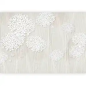 artgeist Fototapete, Weiß, Beige, Textil, Blume, 300x210 cm, CE, Tapeten & Wandverkleidungen, Fototapeten
