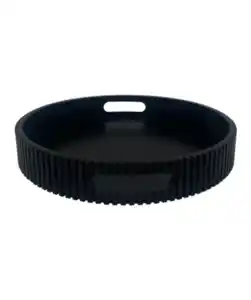 Dekotablett mit geriffeltem Rand, schwarz