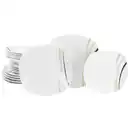 Bild 1 von Creatable Tafelservice Square City Line, Grau, Weiß, Keramik, 18-teilig, Streifen, lebensmittelecht, stapelbar, Essen & Trinken, Geschirr, Geschirr-Sets, Tafelservice