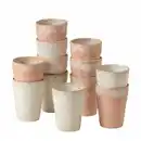 Bild 1 von Costa Nova Kaffeebecherset Grespresso, Altrosa, Weiß Hochglanz, Keramik, 12-teilig, 375 ml, Handmade in Europe, Kaffee & Tee, Tassen, Kaffeetassen-Sets