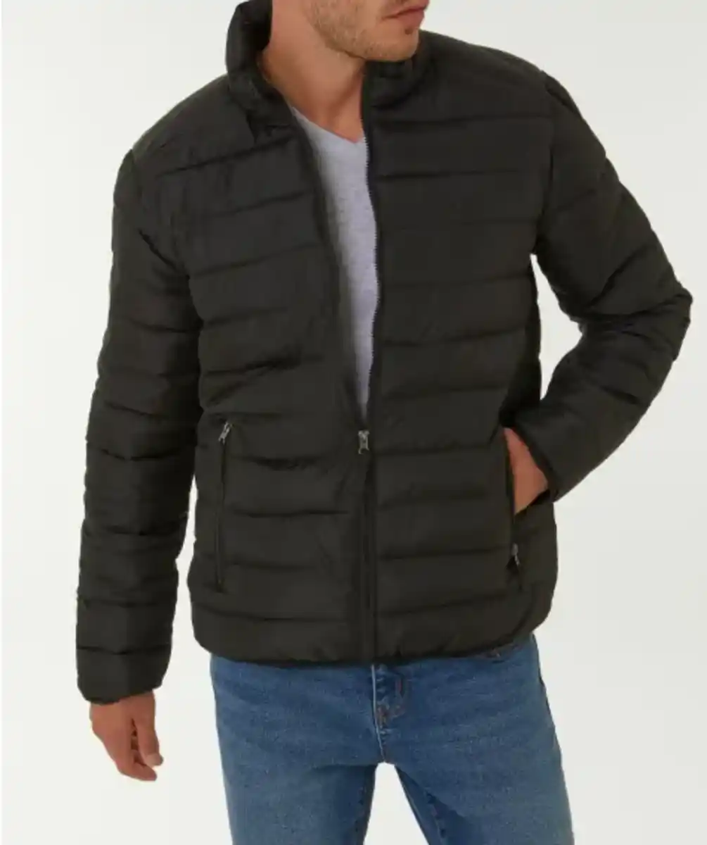 Bild 1 von Steppjacke mit Stehkragen, schwarz