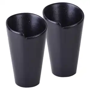Creatable Servierschalenset Streat Food, Schwarz, Keramik, 2-teilig, zylindrisch, 15x9.5 cm, lebensmittelecht, Essen & Trinken, Geschirr, Schalen & Schüsseln, Servierschalen
