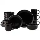 Bild 1 von Creatable Kombiservice Nordic Gourmet Schwarz, Weiß, Schwarz Hochglanz, Keramik, 16-teilig, 300 ml,450 ml, stapelbar, Essen & Trinken, Geschirr, Geschirr-Sets, Kombiservice