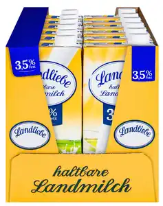 LANDLIEBE Ein ganzer Karton Haltbare Milch 1,5 oder 3,5%, Karton = 12 x 1-l-Packg.