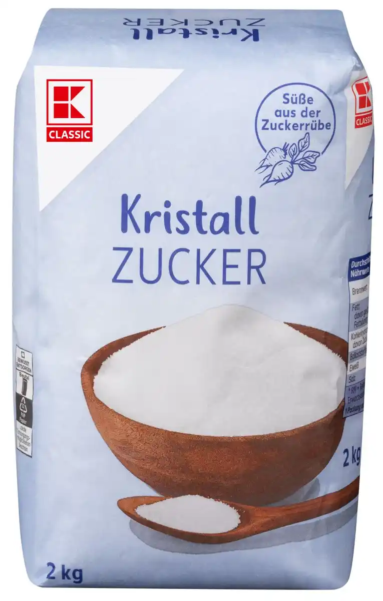 Bild 1 von K-CLASSIC Kristallzucker, 2-kg-Packg.