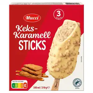 MUCCI Keks-Karamell Stieleis 300 ml, Weiße Schokolade