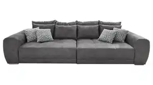 Big Sofa mit Federkern grau 306 x 134 cm - MOLDAU