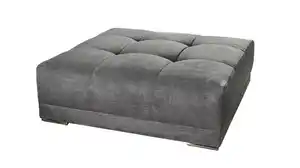 Hocker Sitzhocker 120 x 120 cm Microfaser grau - MOLDAU