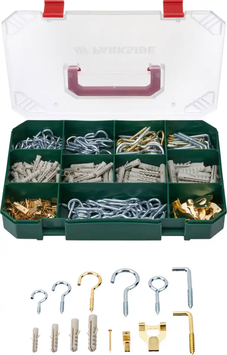 Bild 1 von PARKSIDE® Haken- und Dübelsortiment, 338-teilig