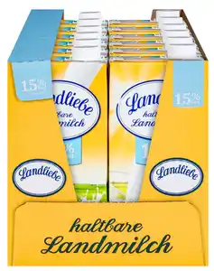 LANDLIEBE Ein ganzer Karton Haltbare Milch 1,5 oder 3,5%, Karton = 12 x 1-l-Packg.