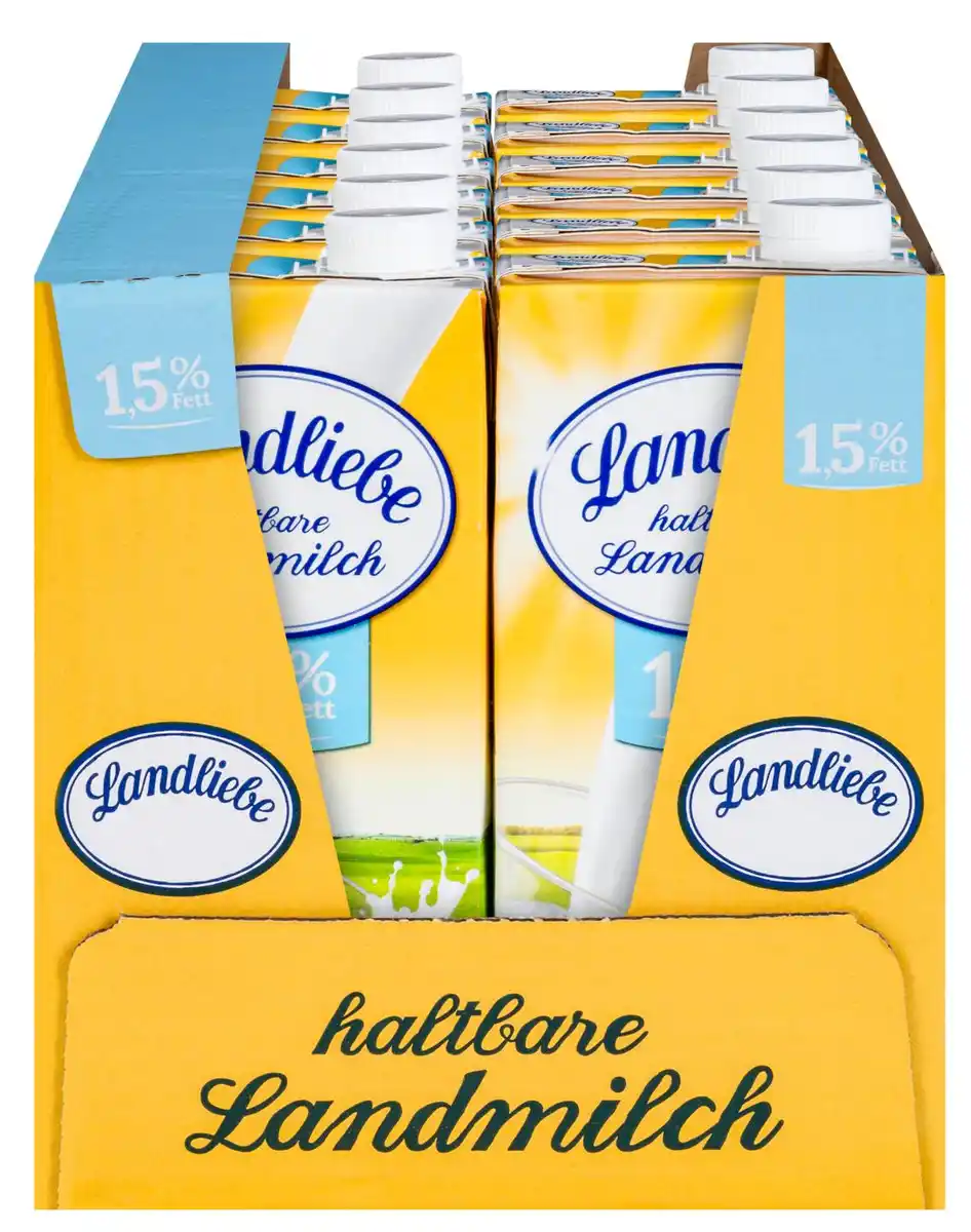 Bild 1 von LANDLIEBE Ein ganzer Karton Haltbare Milch 1,5 oder 3,5%, Karton = 12 x 1-l-Packg.