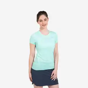 QUECHUA Wandershirt Damen kurzarm Bergwandern - MH100 türkis
