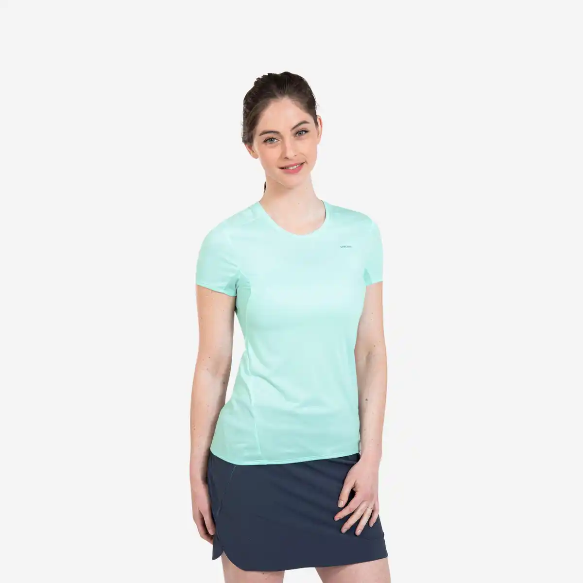 Bild 1 von QUECHUA Wandershirt Damen kurzarm Bergwandern - MH100 türkis