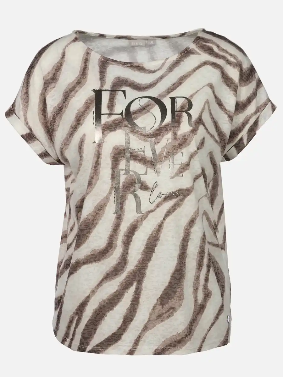 Bild 1 von Damen Ausbrenner Shirt mit Alloverprint Beige